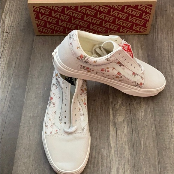 vintage old skool vans floral marshmallow